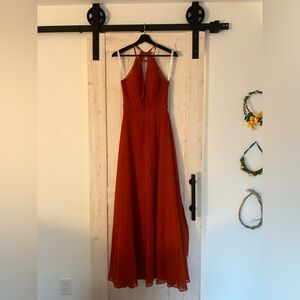 Terracotta Azazie dress